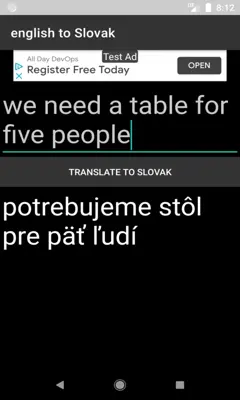 english to Slovak translator android App screenshot 0